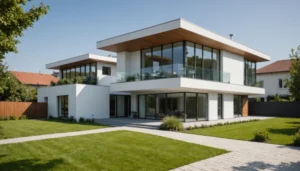 maison moderne avec toit plat