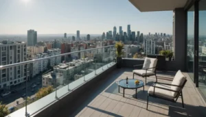 pare-vent en plexiglas pour balcon