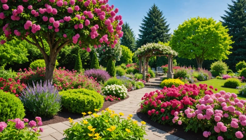 arbustes à fleurs en été