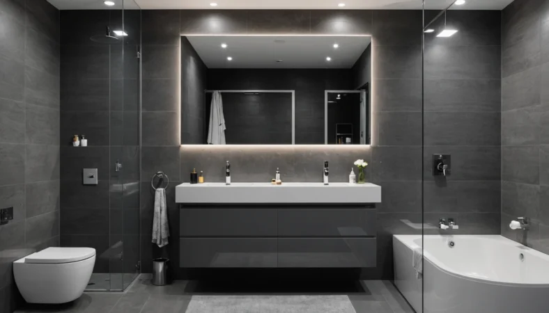 carrelage salle de bain gris anthracite