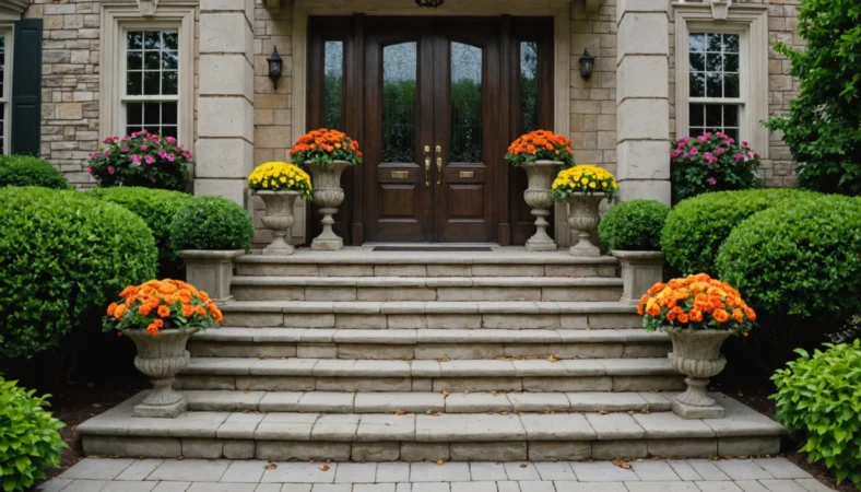 marches devant la porte d’entrée