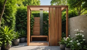 pare-vue pour douche de jardin