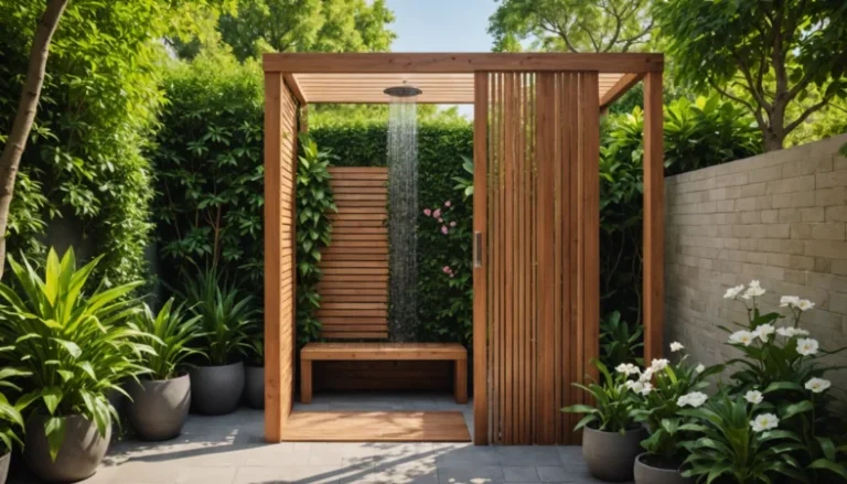 pare-vue pour douche de jardin