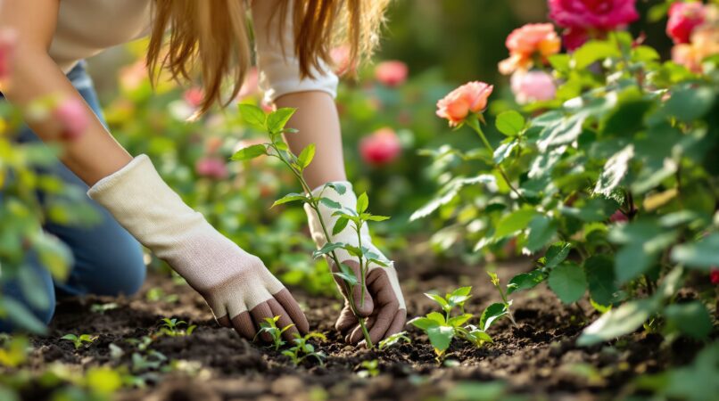 désherbant naturel pour rosiers