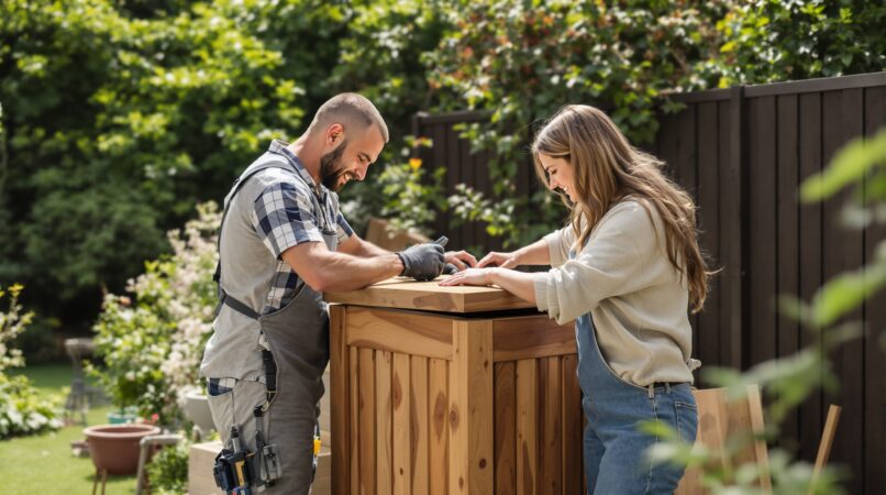 fabriquer un cache poubelle extérieur