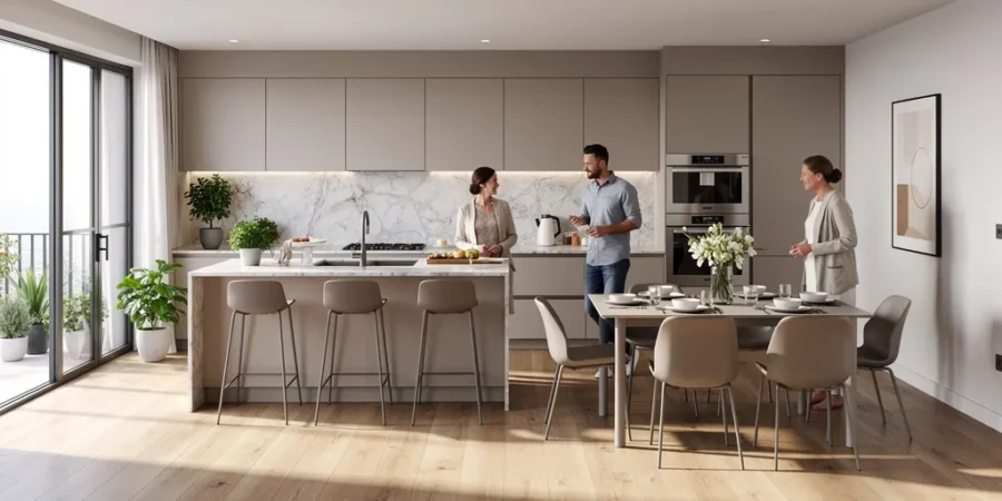 cuisine avec salle à manger intégrée