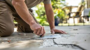 fissure beton terrasse