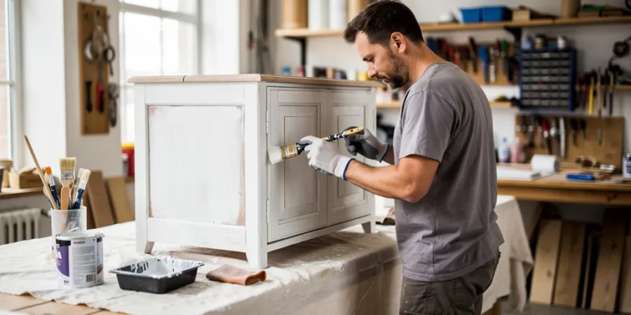 repeindre un meuble en blanc