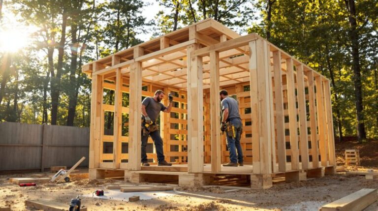 cabane en palette en bois