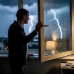 fenêtre ouverte orage