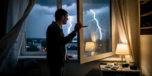 fenêtre ouverte orage
