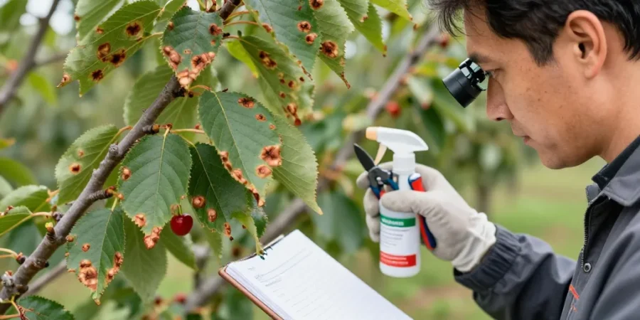 maladie cerisier feuille marron
