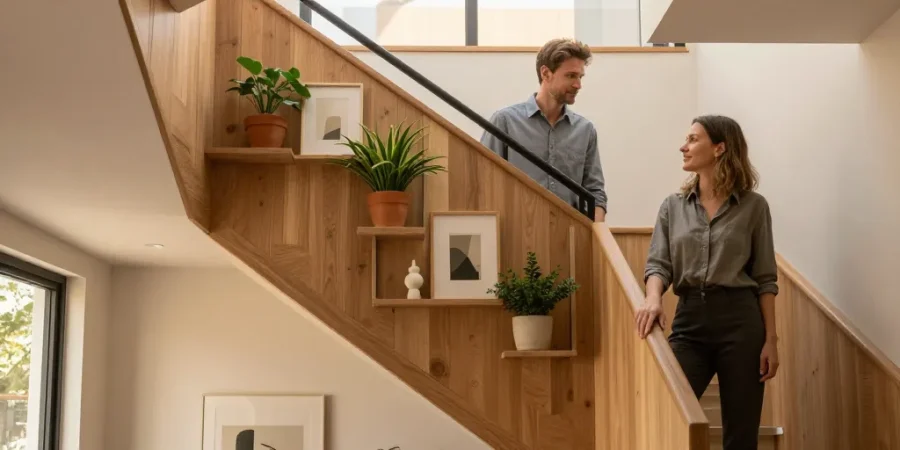 deco cage d'escalier en bois