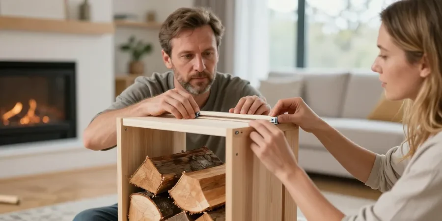 fabriquer range bûche intérieur ikea