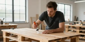 table faite avec des palettes