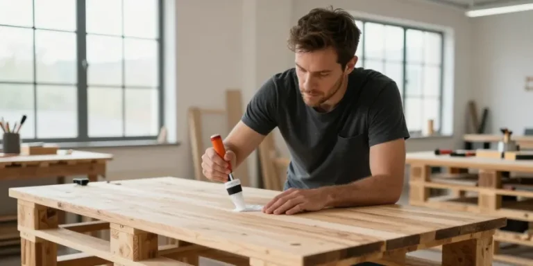 table faite avec des palettes