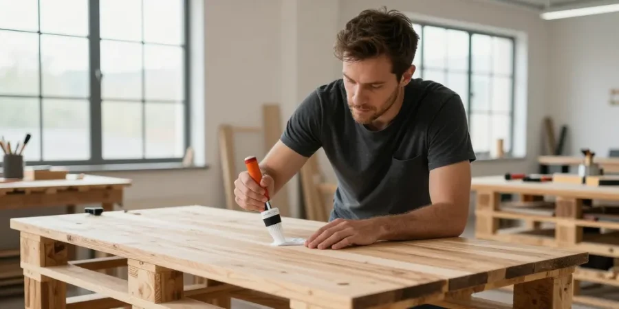 table faite avec des palettes