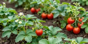 fraise et tomate potager